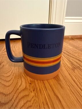 Pendleton Navy Ceramic Mug with Sunset Stripe